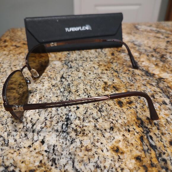 TurboFlex TF368 Glasses Mens Brown Blue FRAMES ONLY Eyeglasses 54mm Eyewear - Picture 8 of 14
